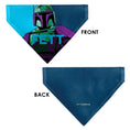 Load image into Gallery viewer, Pet Bandana - Star Wars FETT Text and Boba Fett Pop Art Pose Blues