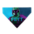 Load image into Gallery viewer, Pet Bandana - Star Wars FETT Text and Boba Fett Pop Art Pose Blues