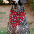 Load image into Gallery viewer, Pet Bandana - Star Wars Holiday Grogu Baby Yoga GALAXY GREETING'S Pose and Icons Red