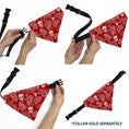 Load image into Gallery viewer, Pet Bandana - Bandana/Skulls Red/White