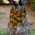 Load image into Gallery viewer, Pet Bandana - Jack-o'-Lantern Collage Black