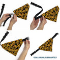Load image into Gallery viewer, Pet Bandana - Jack-o'-Lantern Collage Black