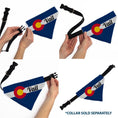 Load image into Gallery viewer, Pet Bandana - Colorado VAIL Flag Blue/White/Red/Yellow