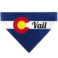Load image into Gallery viewer, Pet Bandana - Colorado VAIL Flag Blue/White/Red/Yellow