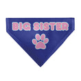 Load image into Gallery viewer, Pet Bandana - BIG SISTER Text and Paw Blues/Lavender