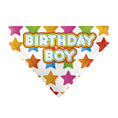Load image into Gallery viewer, Pet Bandana - BIRTHDAY BOY Text and Stars White/Multi Color