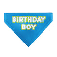 Load image into Gallery viewer, Pet Bandana - BIRTHDAY BOY Text Blue/Yellow/White