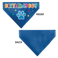 Load image into Gallery viewer, Pet Bandana - BIRTHDAY BOY Text Paw and Confetti Blue/Multi Color