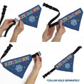Load image into Gallery viewer, Pet Bandana - BIRTHDAY BOY Text Paw and Confetti Blue/Multi Color