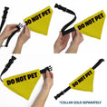 Load image into Gallery viewer, Pet Bandana - DO NOT PET Warning Yellows/Black