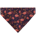Load image into Gallery viewer, Pet Bandana - Fall Harvest Pumpkins and Flowers Collage Purples/Orange/Greens