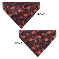 Load image into Gallery viewer, Pet Bandana - Fall Harvest Pumpkins and Flowers Collage Purples/Orange/Greens