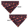 Load image into Gallery viewer, Pet Bandana - Fall Harvest Pumpkins and Flowers Collage Purples/Orange/Greens