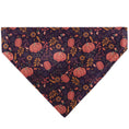 Load image into Gallery viewer, Pet Bandana - Fall Harvest Pumpkins and Flowers Collage Purples/Orange/Greens
