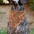 Load image into Gallery viewer, Pet Bandana - Fall Harvest Pumpkins and Flowers Collage Tan/Orange/Yellows