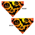 Load image into Gallery viewer, Pet Bandana - Halloween Bats and Jack-O-Lanterns Pumpkins Orange/Black