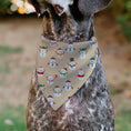 Load image into Gallery viewer, Pet Bandana - Holiday Snowman Poses Tan