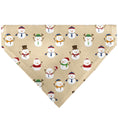 Load image into Gallery viewer, Pet Bandana - Holiday Snowman Poses Tan