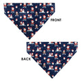 Load image into Gallery viewer, Pet Bandana - Holiday Santa and Snowman Collage Navy