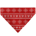 Load image into Gallery viewer, Pet Bandana - Holiday Sweater Stitch Hearts and Snowflakes Red/White