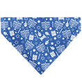 Load image into Gallery viewer, Pet Bandana - Hanukkah Holiday Symbols Blue/White