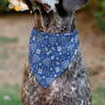 Load image into Gallery viewer, Pet Bandana - Hanukkah Holiday Symbols Blue/White