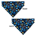 Load image into Gallery viewer, Pet Bandana - Hanukkah Holiday Symbols Black/Blues/Yellow
