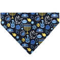 Load image into Gallery viewer, Pet Bandana - Hanukkah Holiday Symbols Black/Blues/Yellow