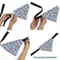 Load image into Gallery viewer, Pet Bandana - Stars and Stripes Desserts Scattered Baby Blue/Red/White/Blue