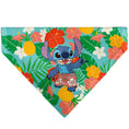 Load image into Gallery viewer, Pet Bandana - Lilo & Stitch Stitch Hang Loose Pose Floral Collage Blue
