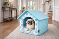 Load image into Gallery viewer, Parisian Pet 'Cotton Candy House' (M) for Dogs & Cats - Luxury, Washable, Soft Blue Pet House for Medium-Sized Pets