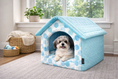 Load image into Gallery viewer, Parisian Pet 'Cotton Candy House' (M) for Dogs & Cats - Luxury, Washable, Soft Blue Pet House for Medium-Sized Pets