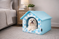 Load image into Gallery viewer, Parisian Pet 'Cotton Candy House' (M) for Dogs & Cats - Luxury, Washable, Soft Blue Pet House for Medium-Sized Pets
