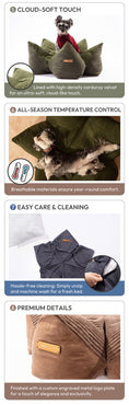 Load image into Gallery viewer, OULU X PEHOM - CUDDLE PET PILLOW BED- Navy Blue / Olive Green / Canyon Brown