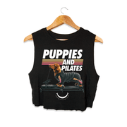 Puppies & Pilates Crop Top | Gift for Dog Moms & Yoga Lovers