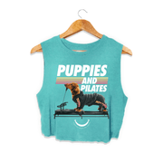 Puppies & Pilates Crop Top | Gift for Dog Moms & Yoga Lovers