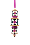 Load image into Gallery viewer, Pink Harlequin Dazzler Glass Ornament - Southlake Paws