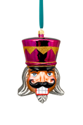 Load image into Gallery viewer, Fuchsia Pink Glass Nutcracker Ornament - Southlake Paws