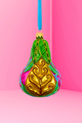 Load image into Gallery viewer, Pink Positano Pear Glass Ornament - Southlake Paws