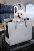 Load image into Gallery viewer, Parisian Pet 'Mallorca Carrier' - Luxury, Comfortable, Chic Gray Pet Travel Bag for Small Dogs & Cats, Travel-Friendly Design