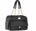 Parisian Pet 'London Quilted Carrier' for Dogs & Cats – Soft, Comfortable Pet Carrier for Small Dogs, Black