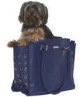 Load image into Gallery viewer, Parisian Pet 'Santorini Carrier' - Luxury, Comfortable, Chic Navy Blue Pet Travel Bag for Small Dogs & Cats