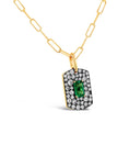 Load image into Gallery viewer, OLIVE & CHAIN Emerald & Diamond Dog Tag Necklace