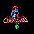 Load image into Gallery viewer, Parrot and Cocktails Font Neon Signs