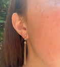 Load image into Gallery viewer, OLIVE & CHAIN Diamond Triangle Tassel Earring