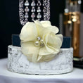 Load image into Gallery viewer, Chiffon Camellia Rose Vegan Leather Dog Hair Barrette