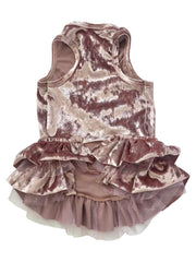 Crushing on YOU Metallic Velvet Dog Dress, Blush