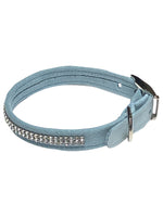 Glamour Girl Ultrasuede Collar w/ Swarovski Crystal, Horizon Blue