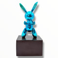 Load image into Gallery viewer, Small Balloon Rabbit Sculpture - Blue Chrome Edition - blue chrome small balloon rabbit sculpture, luxury sculpture, product…