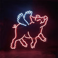 Load image into Gallery viewer, Pink Pig with Wings Neon Signs